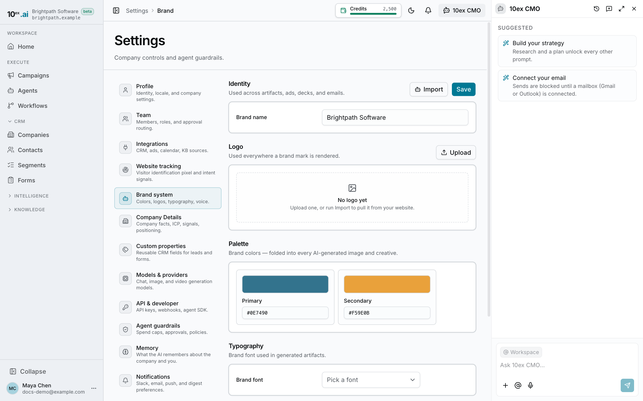 Settings, Brand system